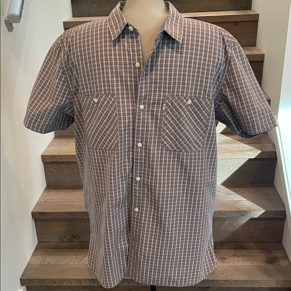 Levis Men's Plaid Short Sleeve Shirt
